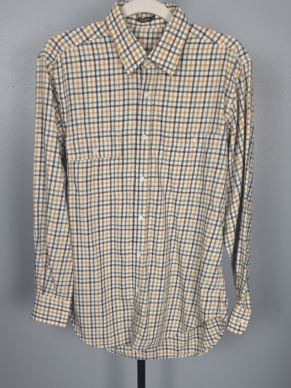 J. McLaughlin Men's Plaid Button Down  Long Sleeve Shirt Size M